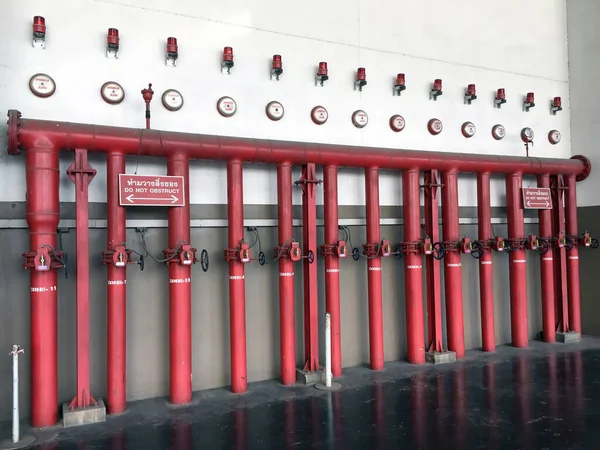fire hydrant system composed of red iron fire pipe, Switch for water, sprinkler alarm and fire alarm. It is the big system of Fire management.