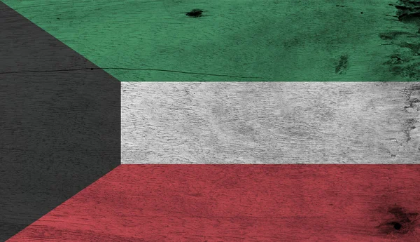 Kuvajtská Vlajka Dřevěném Podkladě Grunge Kuvajtská Vlajková Textura Zelená Bílá — Stock fotografie