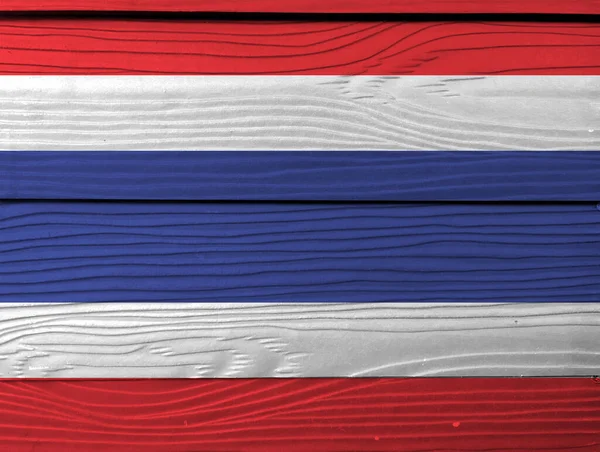 Flag Thailand Wooden Plate Background Grunge Thai Flag Texture Blue — Stock Photo, Image