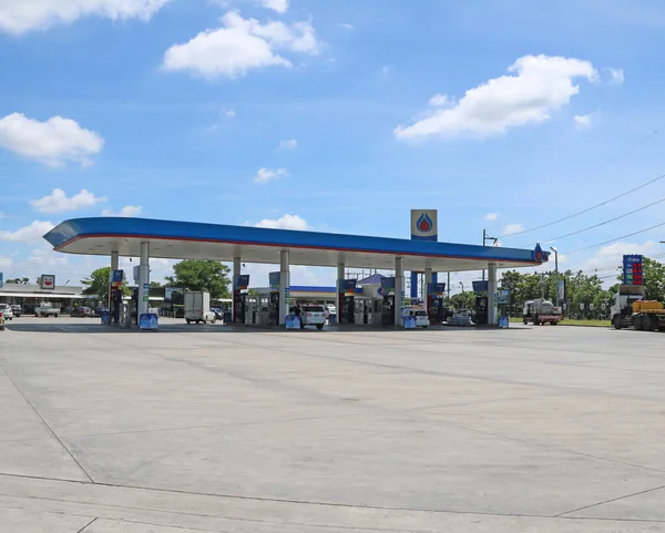 Ayutthaya Thailand June 2017 Ptt Gas Station Thailand Sunny Morning — Stock Photo, Image