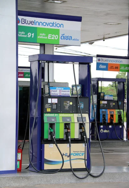 Pathumthani Tailândia Julho 2017 Distribuidor Gás Posto Gasolina Ptt Ptt — Fotografia de Stock
