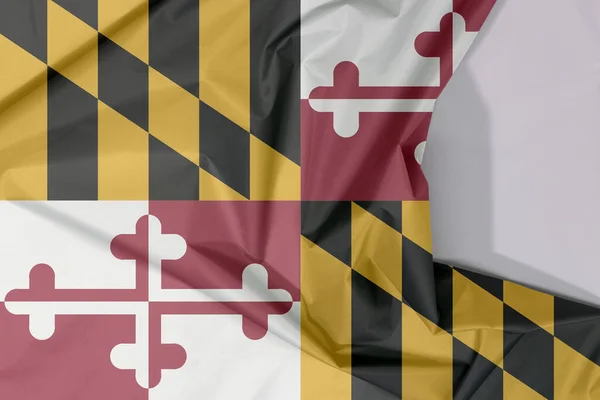 Maryland Tecido Bandeira Crepe Vinco Com Espaço Branco Estados América — Fotografia de Stock