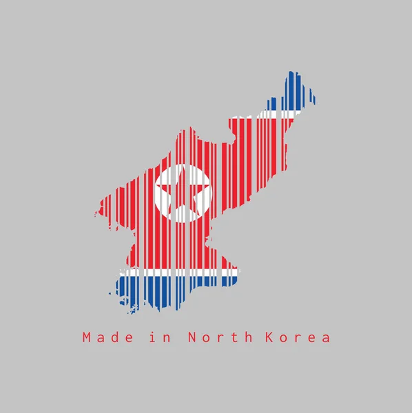 Código Barras Definiu Forma Para Esboço Mapa Coreia Norte Cor —  Vetores de Stock