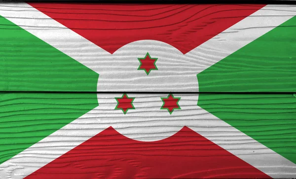 Bandera Burundi Sobre Fondo Pared Madera Grunge Burundi Textura Bandera — Foto de Stock