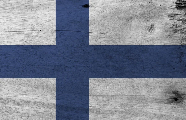 Bandeira Finlândia Fundo Placa Madeira Grunge Textura Bandeira Finlândia Azul — Fotografia de Stock