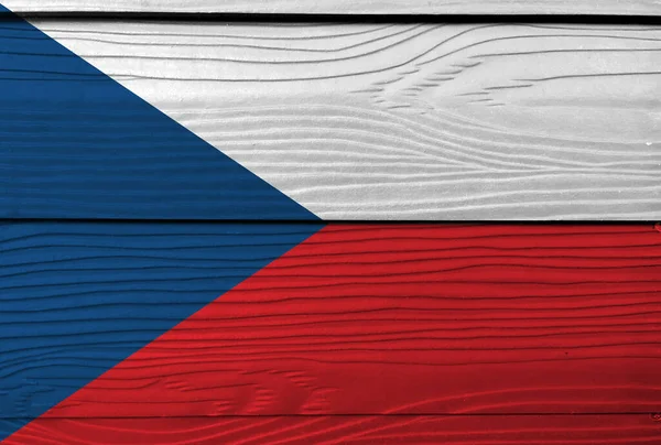 Flag Czech Republic Wooden Wall Background Grunge Czech Flag Texture — Stock Photo, Image