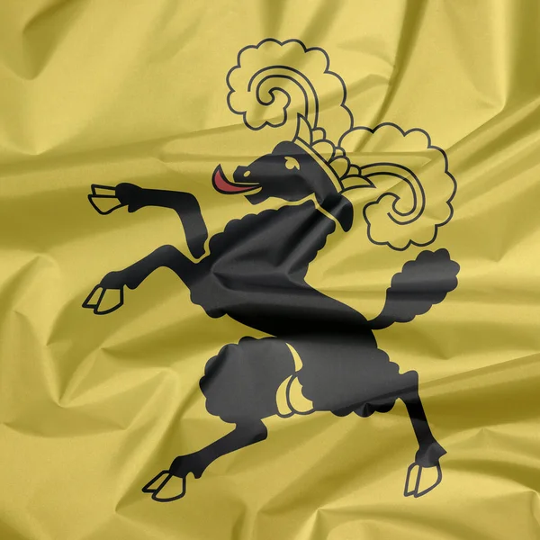 Fabric Flag Shaffhausen Crease Shaffhausen Coat Arms Flag Background Canton — Stock Photo, Image
