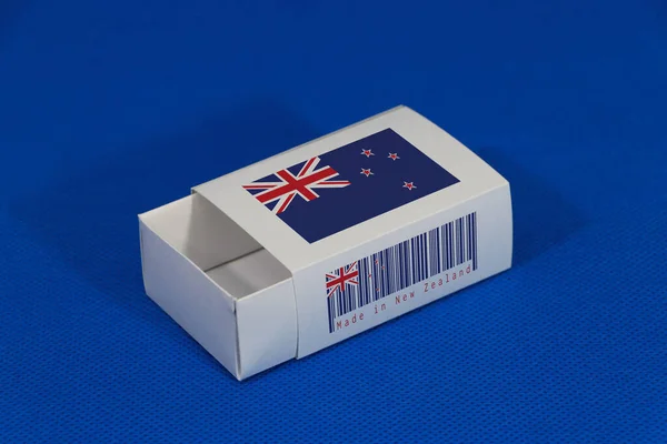 New Zealand Flag White Box Barcode Color Nation Flag Blue — Stock Photo, Image