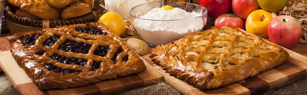 Conjunto Produtos Padaria Caseiros Ingredientes Cozinha Conceito Cozinha — Fotografia de Stock