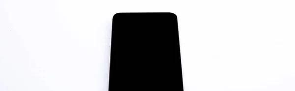 Nuovo Moderno Smartphone Nero Isolato Sfondo Bianco Vista Vicino — Foto Stock