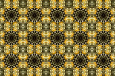 Çiçek ve yaprakların çiçek motifleri ile soyut renksiz desen  