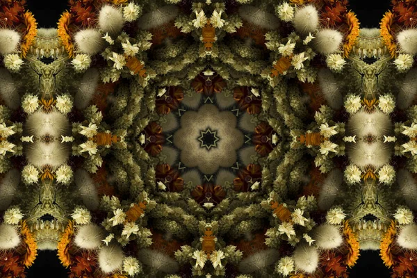 Patrón Inconsútil Colorido Abstracto Con Motivos Florales Flores Hojas — Foto de Stock