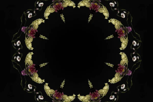 Abstrakcyjny Bezszwowy Wzór Kwiatowymi Motywami Kwiatów Liści — Zdjęcie stockowe