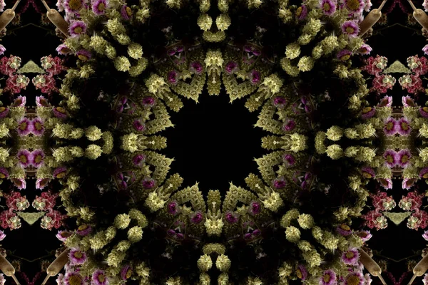 Elvont Színes Zökkenőmentes Minta Virágos Motívumokkal Virágokból Levelekből — Stock Fotó