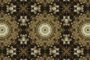 Çiçek ve yaprakların çiçek motifleri ile soyut renksiz desen  