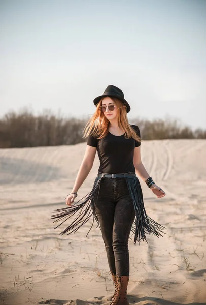 Fashionable outfit details, plus size girl with Large size in fringe belt and mix style