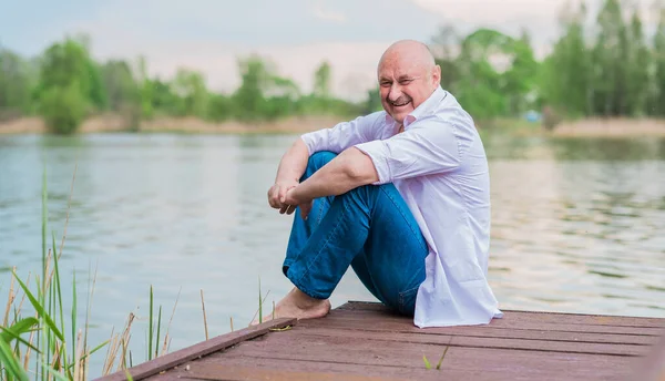 Estilo Vida Del Hombre Mayor Jubilado Vida Después Los — Foto de Stock