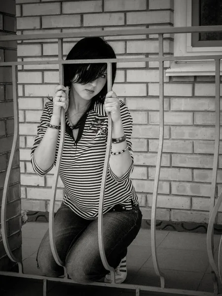 Menina Pensamentos Deprimidos Sobre Problemas Suicídio Sua Vida Pessoal Emoções — Fotografia de Stock