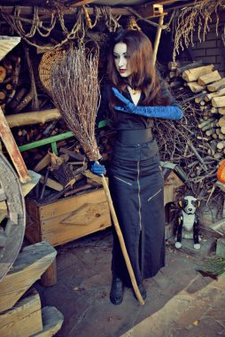 Cadılar Bayramı zamanı, güzel cadı kutluyor. Kostüm ve parti için fikirler, kadın büyücülüğü