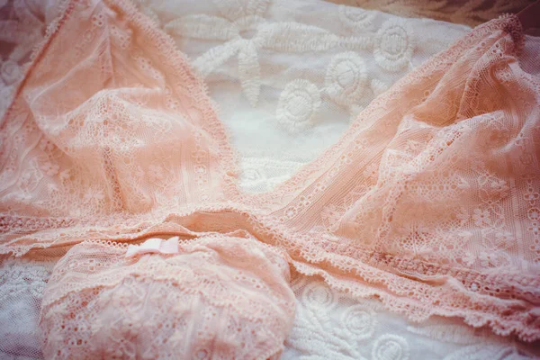 Vintage Bra White Oldest Lace Beautiful Tenderness Lingerie — Stock Photo, Image