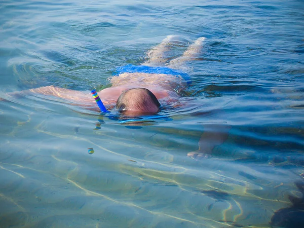 Mann Findet Meeresbewohner Strand — Stockfoto