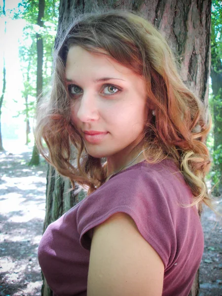 Jovem Estudante Menina Europeia Simples Adolescentes Estilo Vida Menina Retrato — Fotografia de Stock