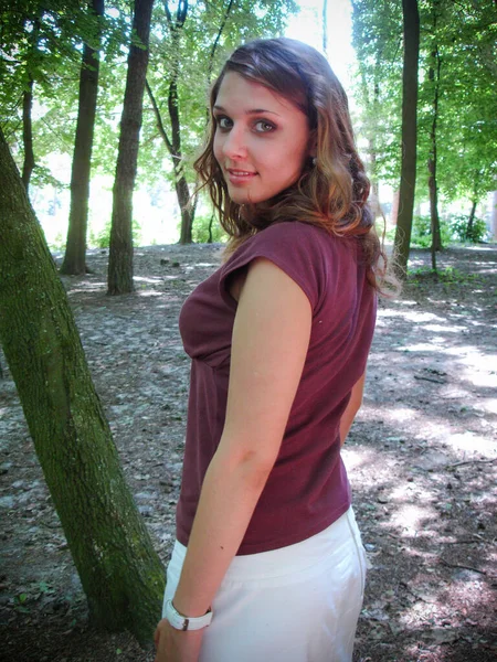 Jovem Estudante Menina Europeia Simples Adolescentes Estilo Vida Menina Retrato — Fotografia de Stock