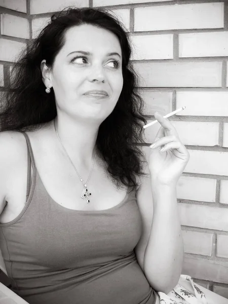 Effetto Nocivo Della Nicotina Sulla Salute Aspetto Delle Donne Una — Foto Stock