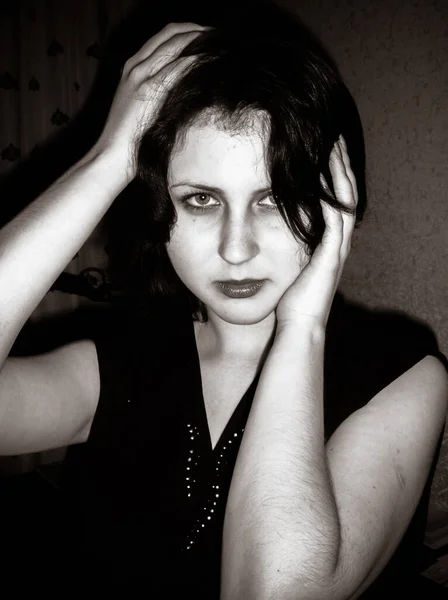 Jong Meisje Depressief Gedachten Zelfmoord Problemen Haar Persoonlijke Leven Negatieve — Stockfoto