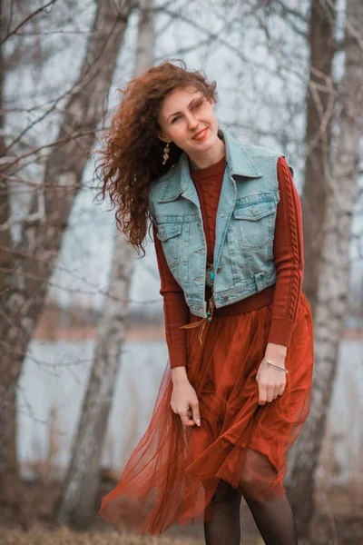 Herbst Modischen Stil Und Kleidung Detail Für Moderne Dame Ideen — Stockfoto