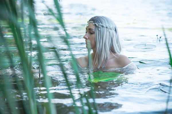 유럽의 파간의 마법을 이용해 물에서 정신적 점장이 — 스톡 사진