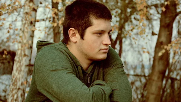 Retrato Jovem Cidade Estilo Vida Adolescente Menino Bonito — Fotografia de Stock