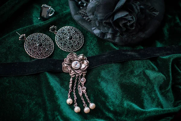 Vintage Clos Bijouterie Accesorios Lujo Detalles Bastante Moda — Foto de Stock