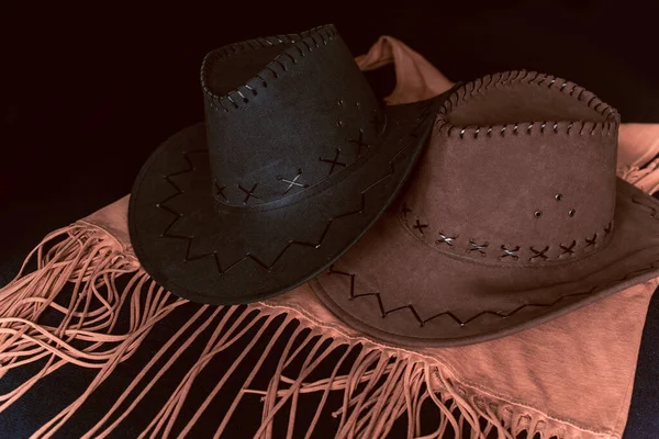 Conceito Moda Chapéus Cowboy Estilo Vintage — Fotografia de Stock