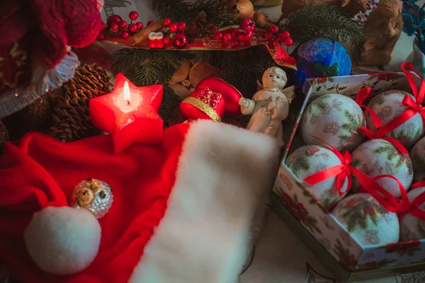 Weihnachtliche Winterkomposition Hübsche Kleinigkeiten Ideen Und Inspiration — Stockfoto