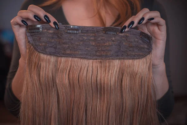 Perucas Cabelo Conceito Beleza Feminina — Fotografia de Stock