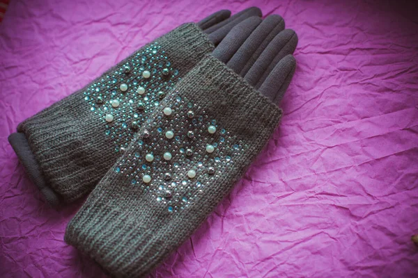 Guantes Lana Caliente Estilo Vintage — Foto de Stock