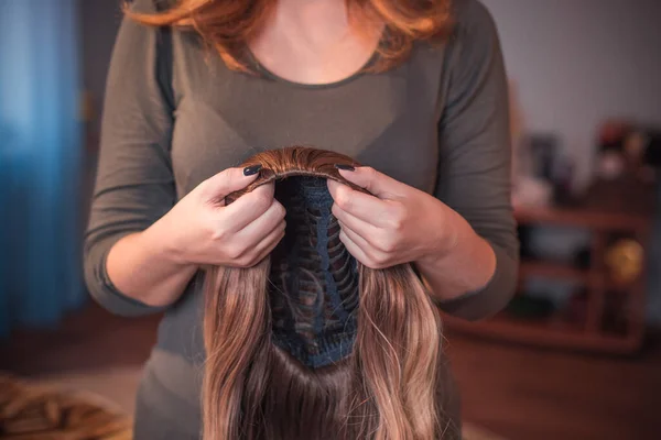 Perucas Cabelo Conceito Beleza Feminina — Fotografia de Stock