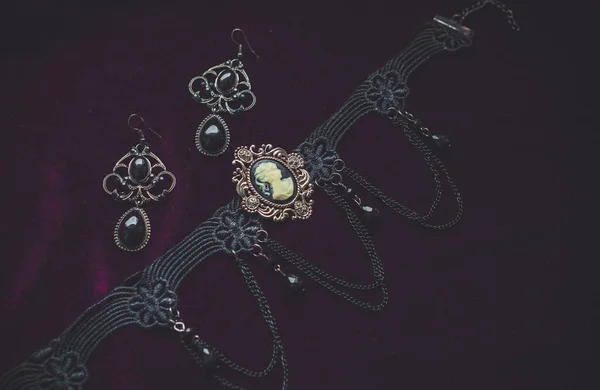 Gothic Vintage Jewelry Accessories Beauty Details — Stock Photo, Image