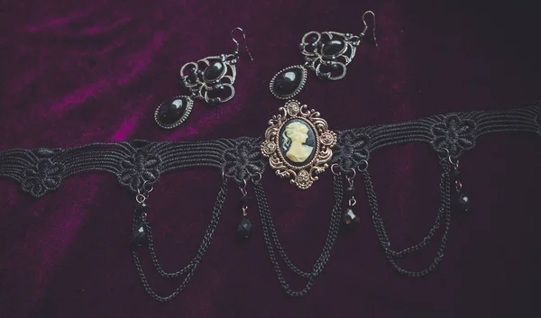 Gotiske Vintage Smykker Tilbehør Skønhed Detaljer - Stock-foto