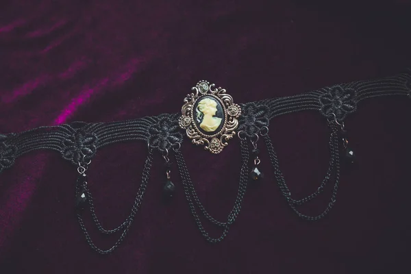 哥特式古董珠宝和饰物 美丽细节 — 图库照片