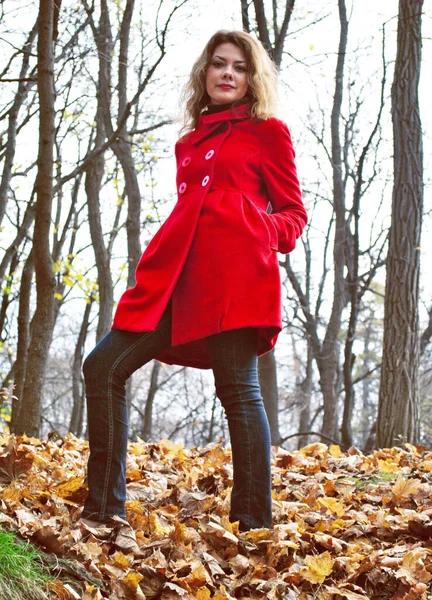 Stílusos Fiatal Városban Őszi Divatos Stílus Lány Kabátban Városban Portré — Stock Fotó