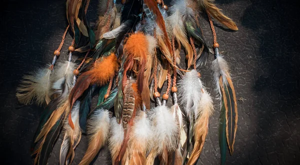 Bohemian Feathers Accessorize Fashion Details Outfit — Stock Photo, Image