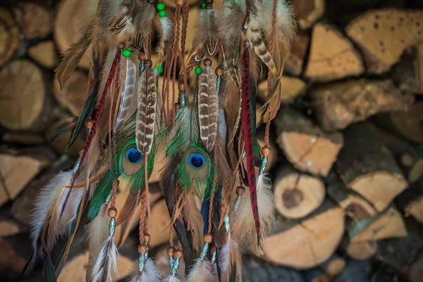 Bohemian Feathers Accessorize Fashion Details Outfit — Stock Photo, Image