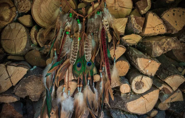 波希米亚羽毛 服装时尚细节 — 图库照片