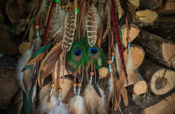 Plumas Bohemia Accesorios Detalles Moda Para Atuendo —  Fotos de Stock