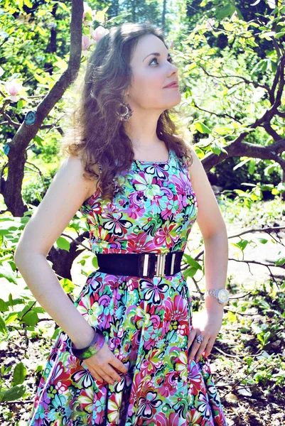 Nice Slavic Pretty Romantic Girl Outdoor Portrait Young Lady — Stock Photo, Image