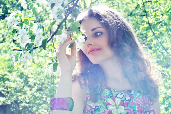 Menina Bonita Bonita Eslava Agradável Romântico Livre Retrato Jovem Senhora — Fotografia de Stock