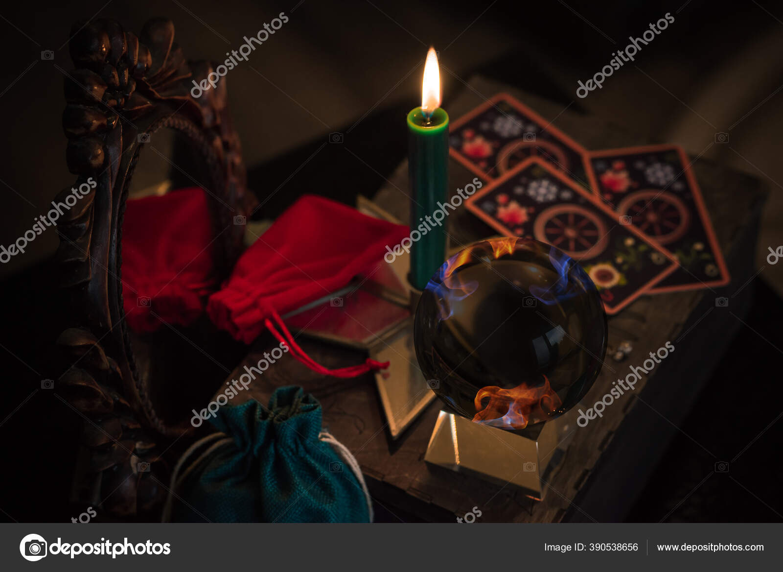 Magic Crystal Ball Fortune Teller Love Telling Esoteric Concept