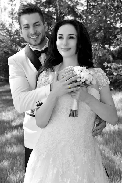 Magische Hochzeitsmomente Liebesgeschichte Glückliche Heirat Stilvolle Details Elemente Und Schönheiten — Stockfoto